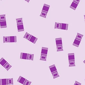 Single bed top view glyph seamless pattern Stock Illustration