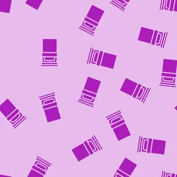 Single bed top view glyph vector seamless pattern Stock Illustration