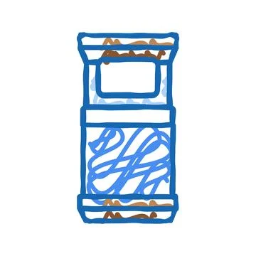 Single bed top view icon doodle illustration Stock Illustration
