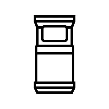 Single bed top view line icon vector illustration Stock Illustration