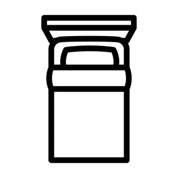 Single bed top view line icon vector illustration Stock Illustration