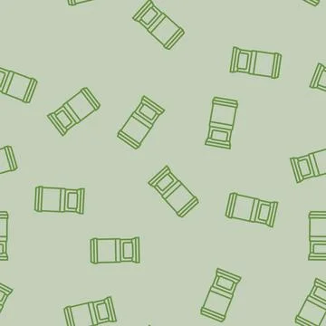 Single bed top view line seamless pattern Stock Illustration