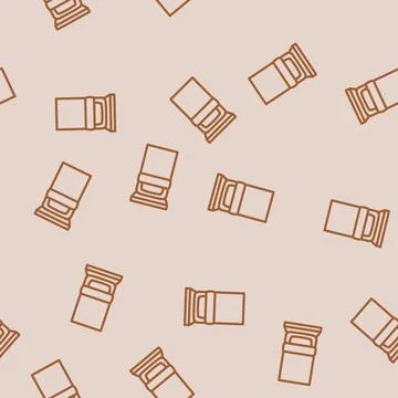 Single bed top view line vector seamless pattern Illustrazione stock