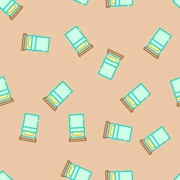 Single bed top view vector seamless pattern Illustrazione stock