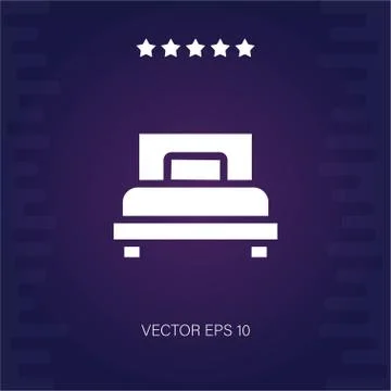 Single bed vector icon Stock Illustration