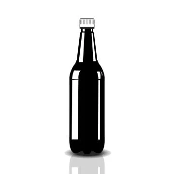 Single beer bottle isolated on a white background Stock Illustration
