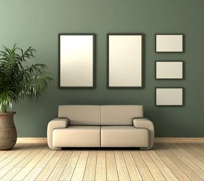 Single beige sofa Ilustración de archivo