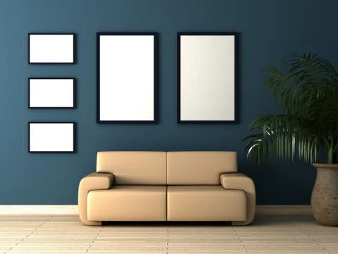 Single beige sofa Ilustración de archivo