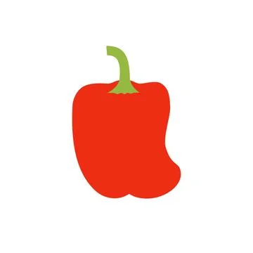 Single bell pepper side view. Decorative pictogram or label. Stock Illustration