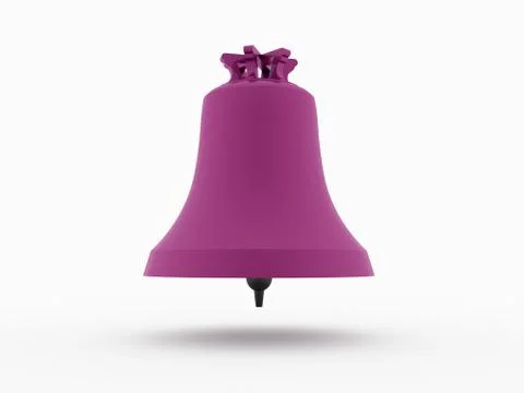 Single big pink bell isolated on white background Stock Illustration