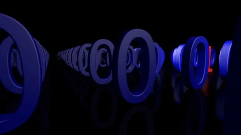 Single Binary Number 1 with a camera move through many 0 to it (3d rendering) Stock Footage 82797231