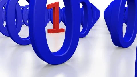 Single Binary Number One in many Zero's 库存插图