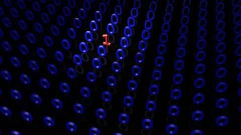 Single Binary Number One in many Zero's 스톡 일러스트