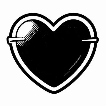 Single black and white flat vector illustration of a vintage heart locket, .. Illustrazione stock