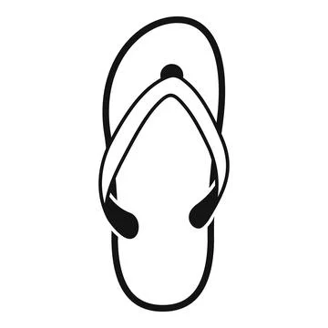 Single black and white flip flop icon design Stock Illustration