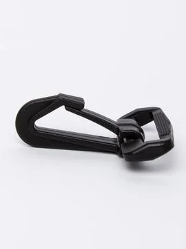 Single black carabiner hook Stock Photos