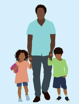Single Black Father Stock Illustration