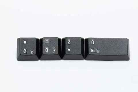 Single black keys of keyboard with different letters 2020 Stock Photos