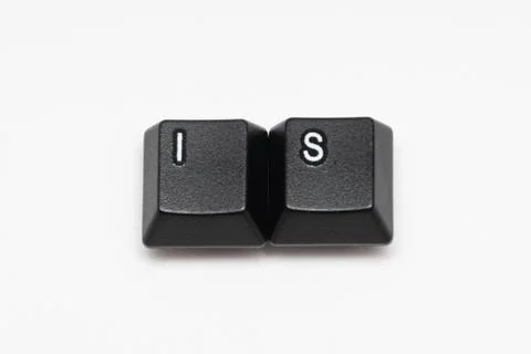 Single black keys of keyboard with different letters IS Stock Photos
