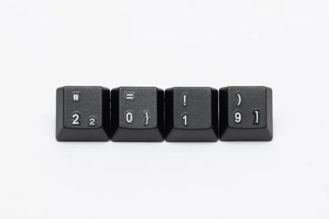 Single black keys of keyboard with different letters 2019 Stock Photos