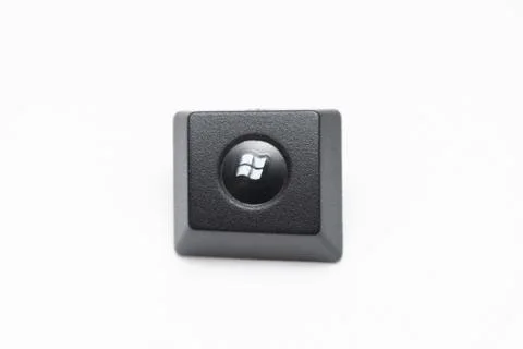 Single black keys of keyboard with different letters windows Foto stock