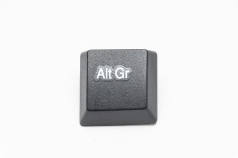 Single black keys of keyboard with different letters alt gr Stock Photos