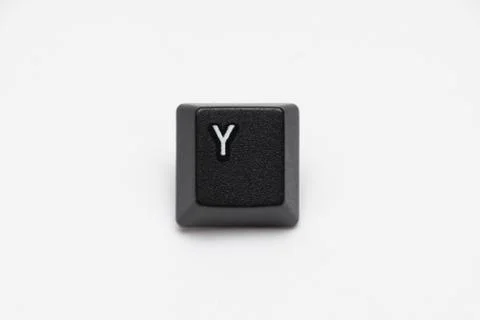 Single black keys of keyboard with different letters Y Stock Photos