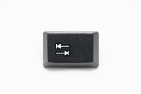 Single black keys of keyboard with different letters tab Stock Photos