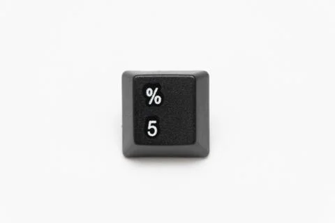 Single black keys of keyboard with different letters 5 Stock Photos