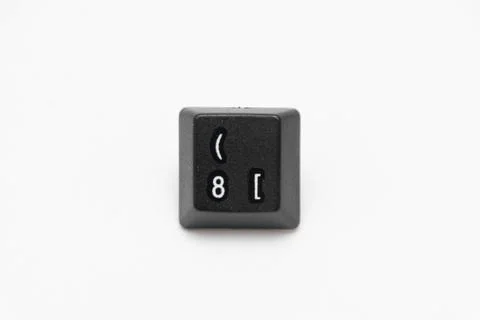 Single black keys of keyboard with different letters 8 Foto stock