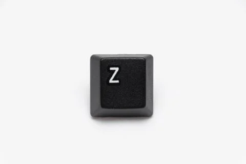 Single black keys of keyboard with different letters Z Stock Photos