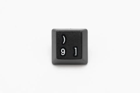 Single black keys of keyboard with different letters 9 Stock Photos
