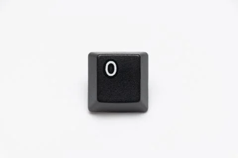 Single black keys of keyboard with different letters O Stock Photos