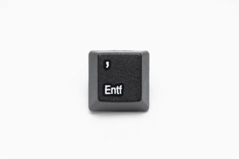 Single black keys of keyboard with different letters del 1 Stock Photos
