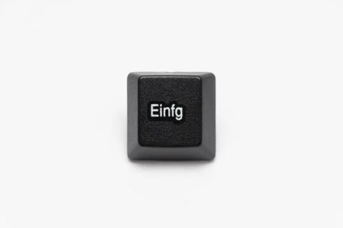 Single black keys of keyboard with different letters paste Stock Photos