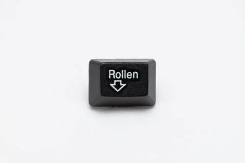 Single black keys of keyboard with different letters scroll Foto stock