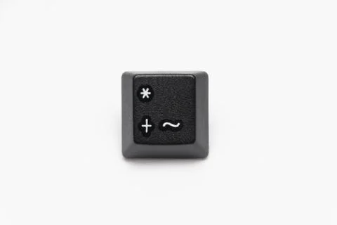Single black keys of keyboard with different letters plus tilde Stock Photos