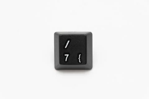 Single black keys of keyboard with different letters 7 Stock Photos