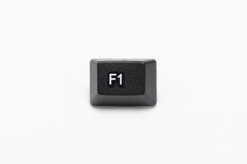 Single black keys of keyboard with different letters F1 Stock-Fotos