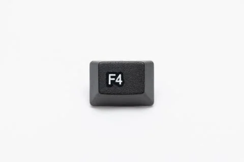 Single black keys of keyboard with different letters F4 Stock Photos