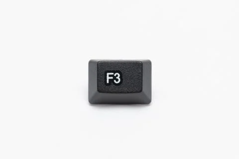 Single black keys of keyboard with different letters F3 Stock Photos