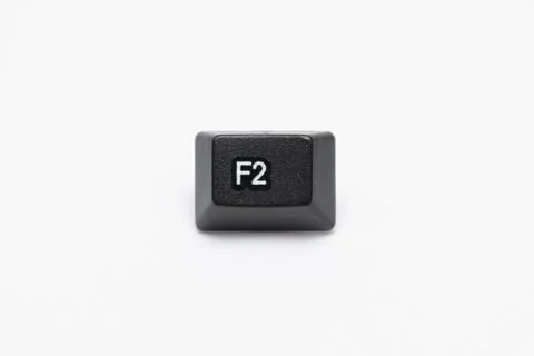 Single black keys of keyboard with different letters F2 Stock Photos