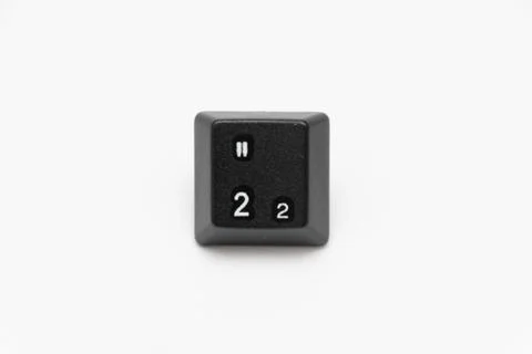 Single black keys of keyboard with different letters 2 Stock Photos