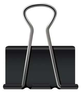Single black paper clip Stock Illustration