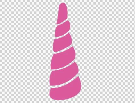 Single Black Twisted Horn Shape With Spiral Segmentation Stock Illustration