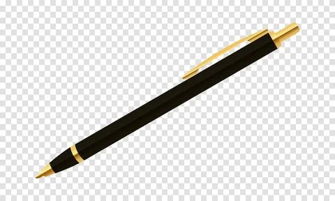 Single black vector ballpoint pen. Classic ballpoint pen. Vector illustration Illustrazione stock
