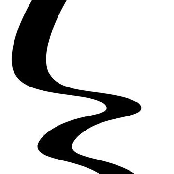 Single Black Winding Ribbon on White Background Stock Illustration