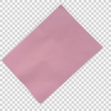 A single blank rectangular sheet of light pink paper isolated on a white ba.. Фото