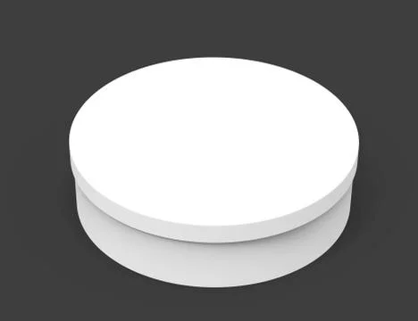 Single blank round box Stock Illustration