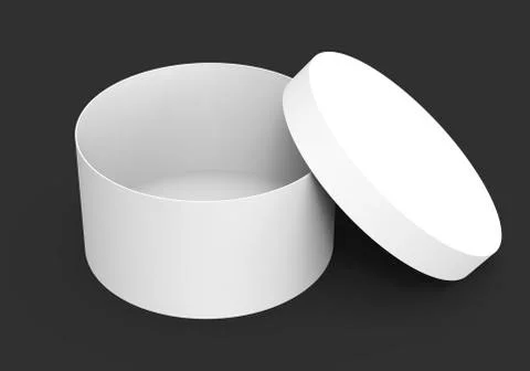 Single blank round box Stock Illustration